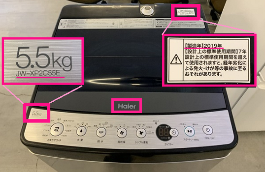 フタの表面の左下と右上にあります。