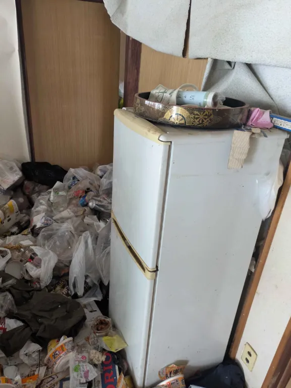 家財や不用品が多く残ったゴミ屋敷の片付け前の室内